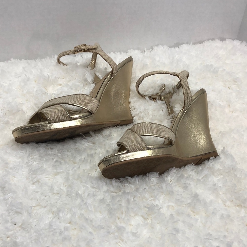 Lily Pulitzer Abby Gold-heeled Wedge Sandals